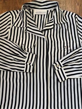 WESTBOUND Monochrome Striped Shirt black and white Size L
